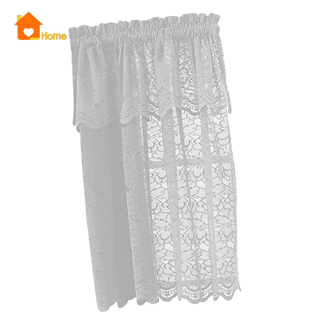 1 Tấm Rèm Cửa Sổ Bằng Vải Voan Thêu Ren Màu Trắng Kích Thước 74x90cm