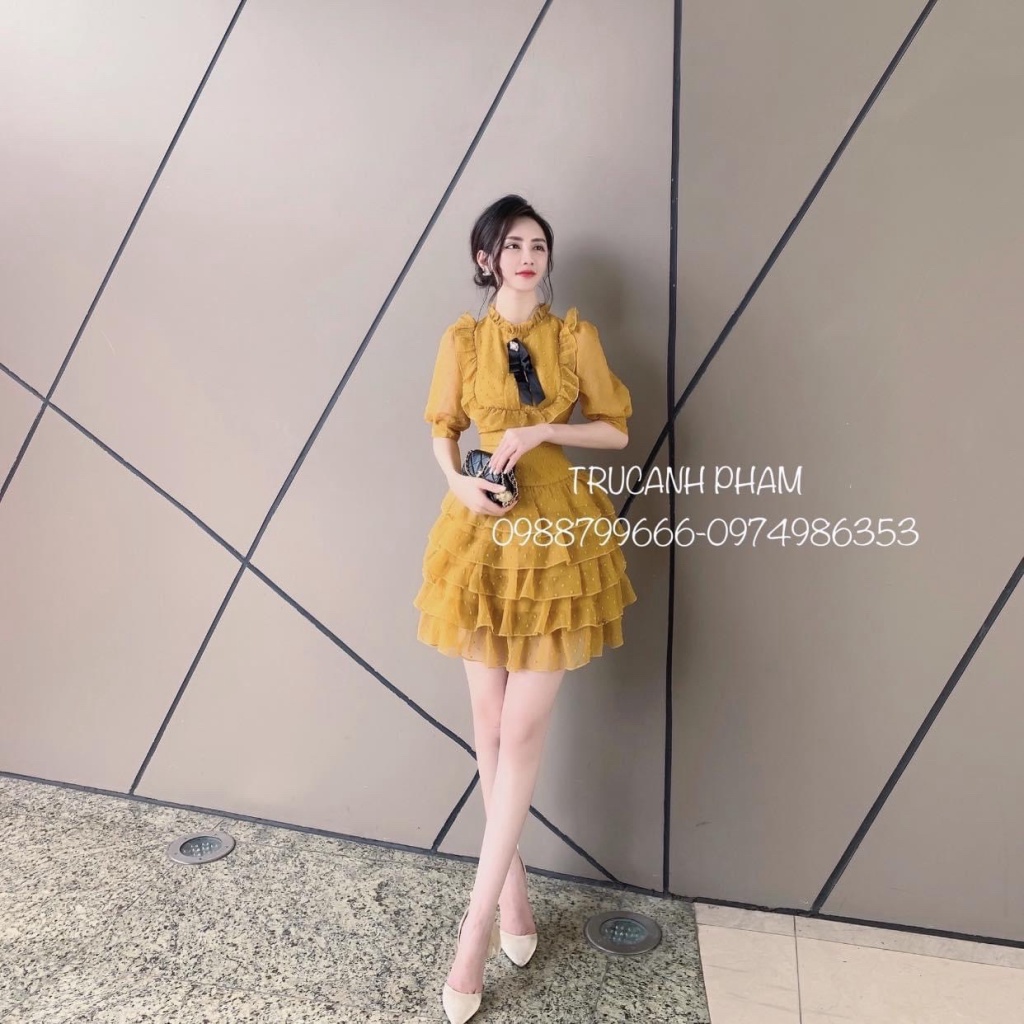 (MẪU MỚI) ĐẦM VOAN TẦNG NỮ PHỐI PHỤ KIỆN NỮ SIÊU XINH PU HHP