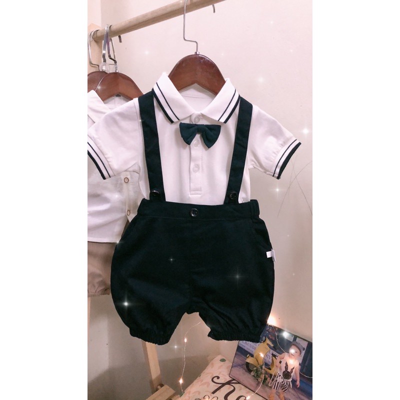Sét Yếm Công Tử + Áo + Nơ  POLO Sang Chảnh -  Cao Cấp - Shubishop