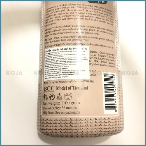 Sữa Tắm Trắng Da Tinh Chất Sữa Dê & Ngọc Trai Beauty Care Thái Lan 1100ml