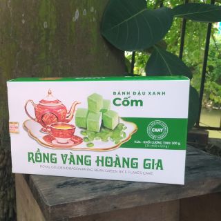 Bánh đậu xanh Cốm Rồng Vàng Hoàng Gia CHAY | 300g