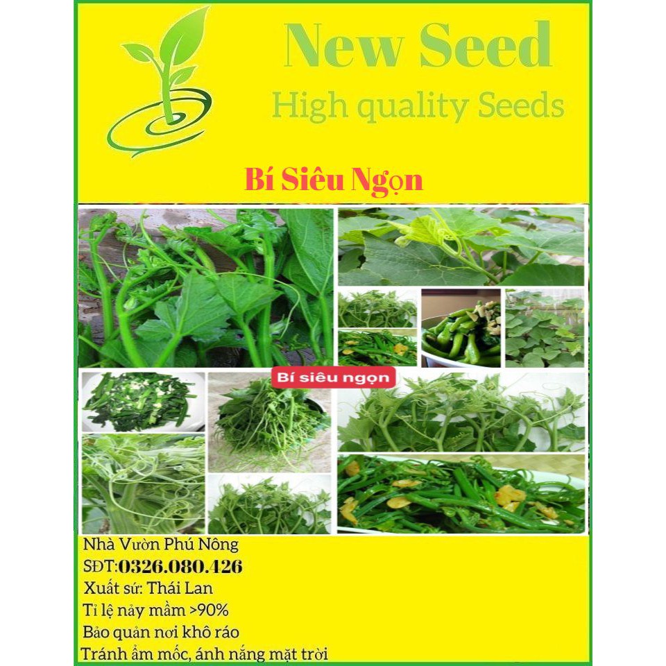 Hạt giống bí siêu ngọn F1 siêu dễ trồng thu hoạch cao [ gói 50gram,100gram,200gram]