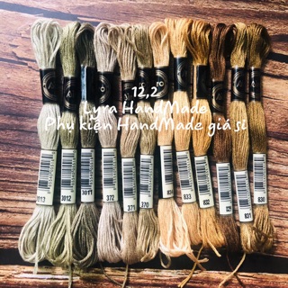 12 tép chỉ tông xanh rêu (mã 12.2)