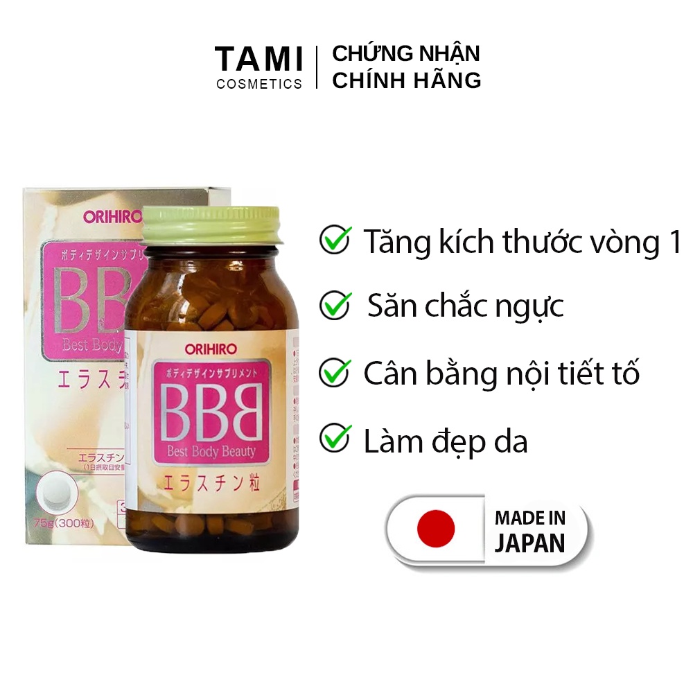 Viên uống nở ngực BBB Orihiro Nhật Bản đồng thời giúp cân bằng nội tiết tố, giảm nám, tàn nhang hộp 300 viên TM-OR-BBB01