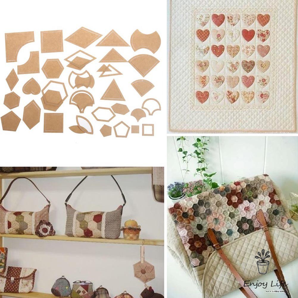 Bộ 54 miếng gỗ trang trí handmade DIY độc đáo thiết kế hình học tiện lợi