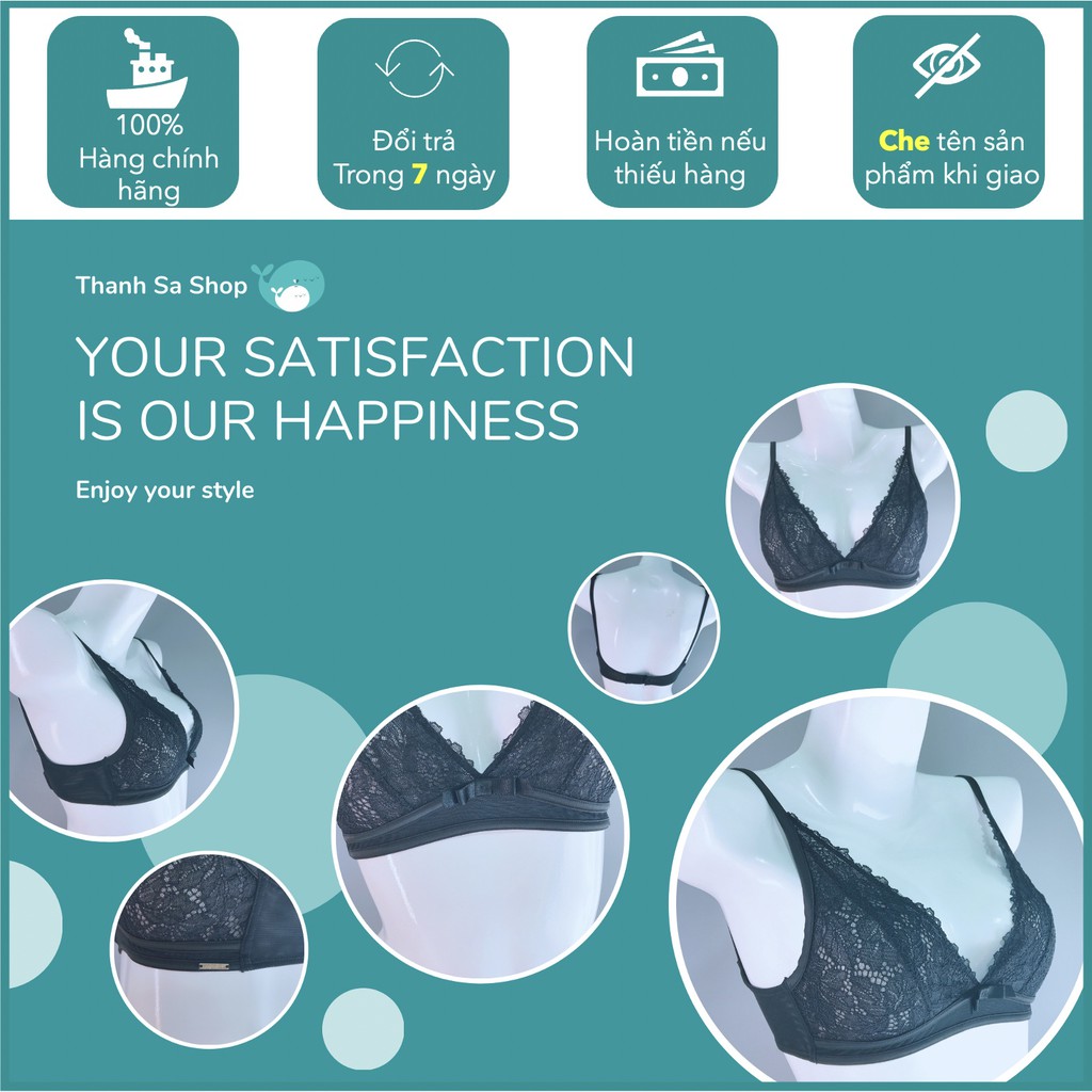 [Chất lượng xuất khẩu] Áo ngực nữ ren, không mút, không gọng Corele V, thoáng mát, mềm mịn, sexy, si