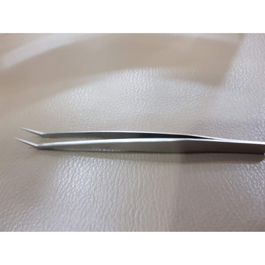 Nhíp cong 45 độ, nhíp cong bao da Bạc - nối mi - tạo fan - dụng cụ nối mi