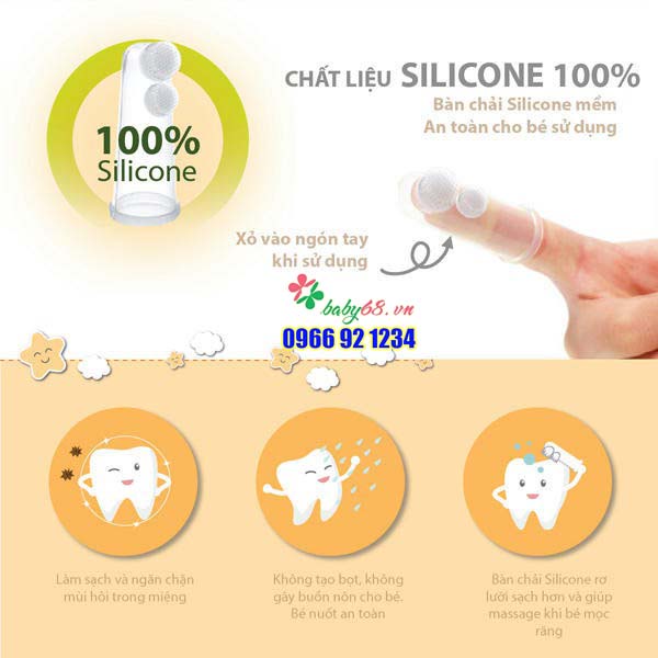 Nước rơ lưỡi, vệ sinh răng miệng Wesser cho bé (baby Oral Care) - 80g TẶNG BÀN CHẢI SILICONE