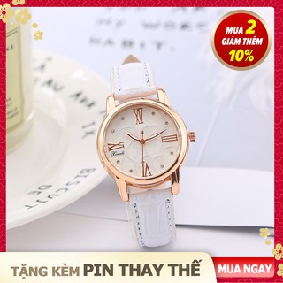 [Tặng kèm pin loại tốt] Đồng hồ nữ đẹp XIMILI, mặt tròn 28mm, dây da, mẫu mới 2020, 3 màu thời trang