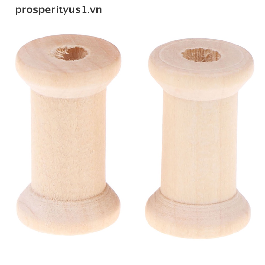 [prosperityus1] Set 10 Cuộn Chỉ Bằng Gỗ Sắp Xếp Gọn Gàng Cuộn Dây Ruy Băng May Vá Thủ Công