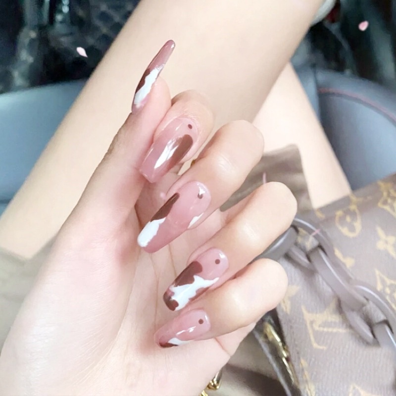 Bộ 24 móng giả D077 dáng dài ( Tặng kèm keo và dũa )