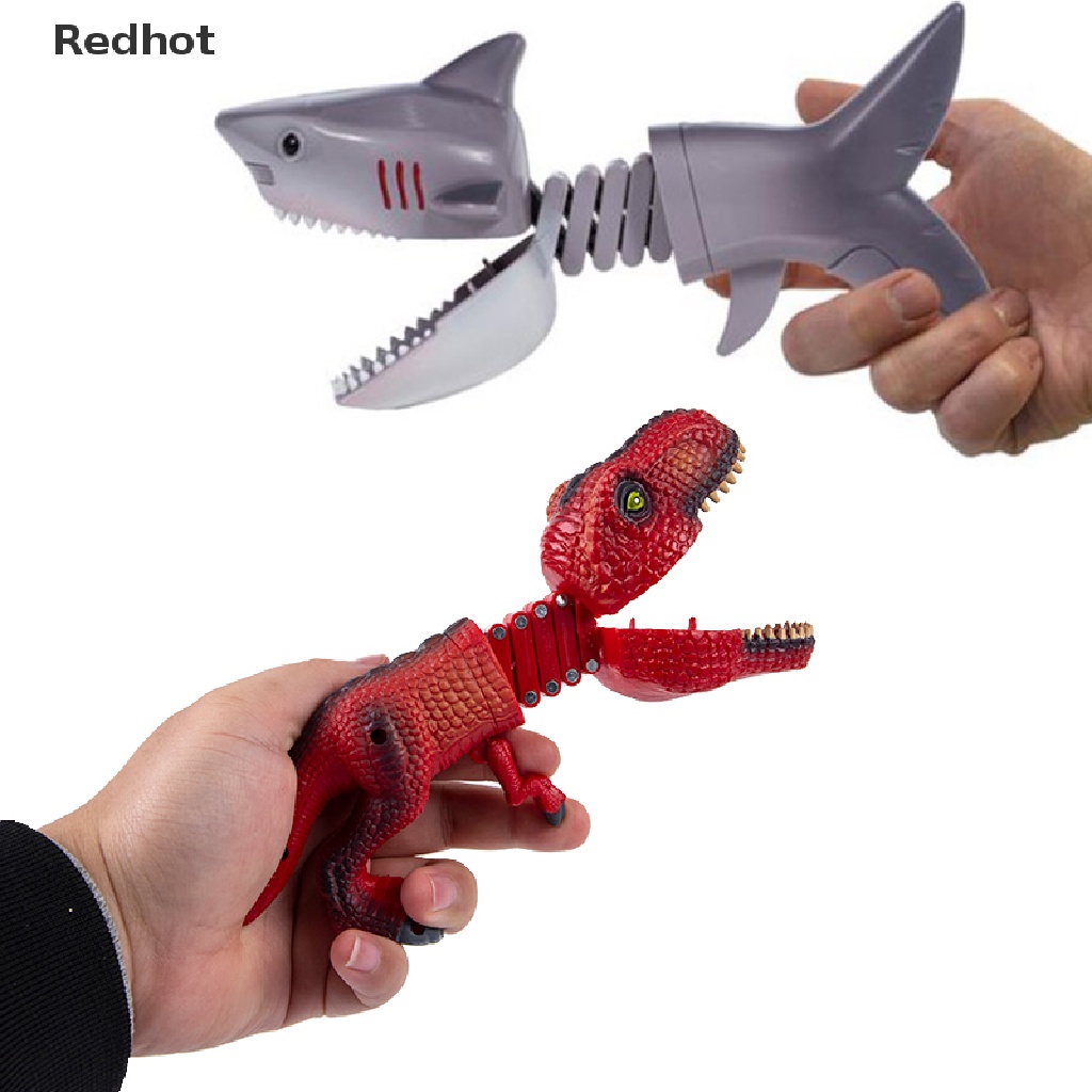 &lt; Redhot &gt; Kẹp Lò Xo Hình Cá Mập Khủng Long Cắn Tay Vui Nhộn