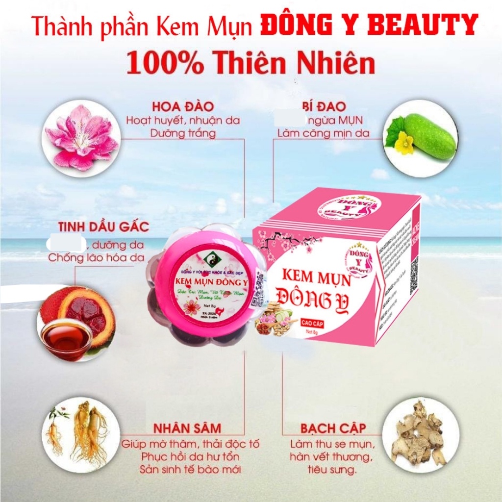 Kem mụn hoa đào đông y ZINI STORE, kem chấm mụn trắng da, mờ thâm, sạch nám