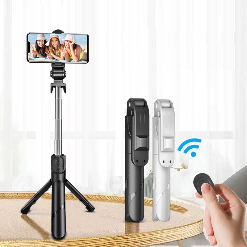 Gậy Chụp Ảnh Tự Động 3in1 có Bluetooth ,3 Chân Đa Năng Chụp Hình Giá Đỡ Điện Thoại Livestream