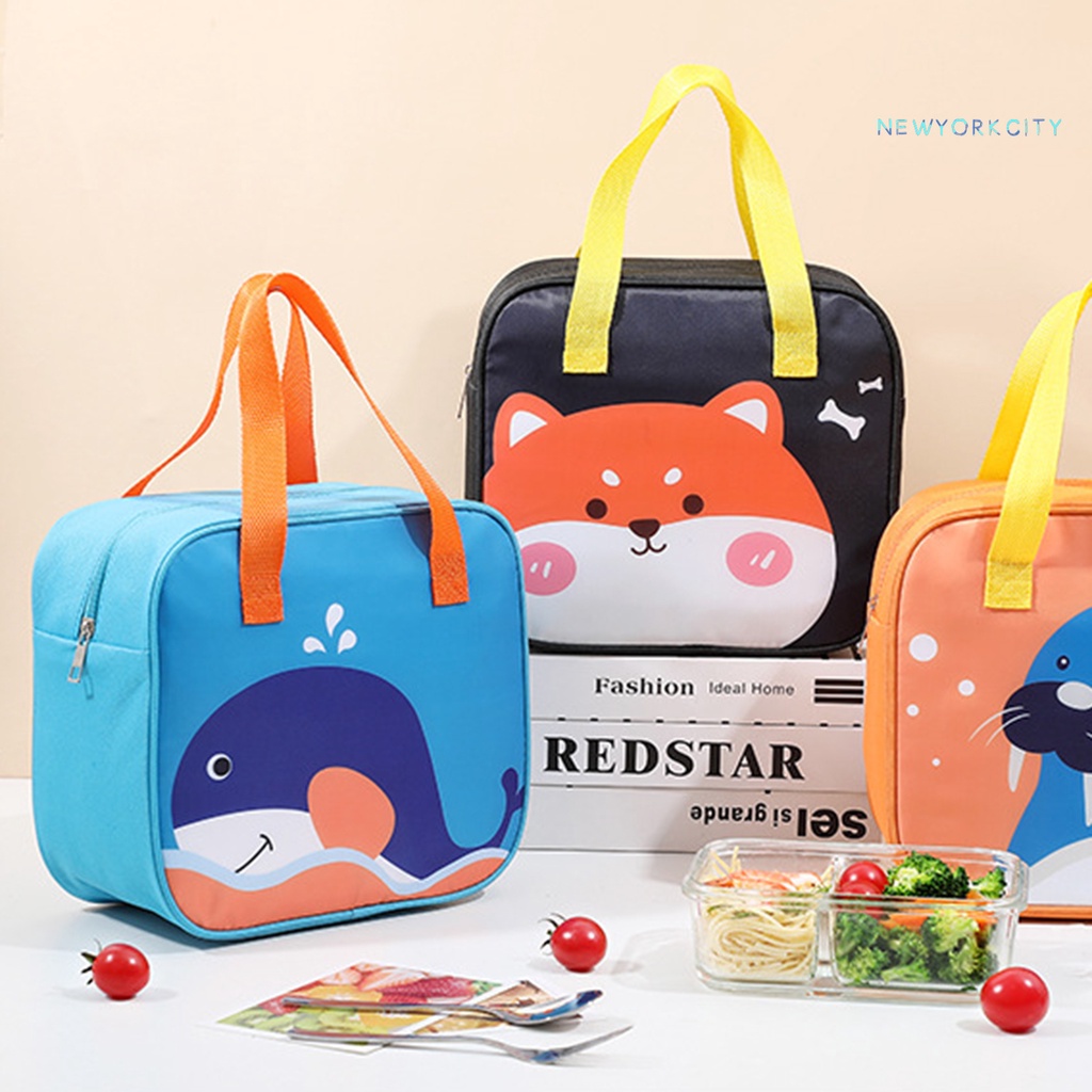 Túi Giữ Nhiệt Cỡ Lớn In Họa Tiết Động Vật Dễ Thương Tiện Dụng Cho Văn Phòng