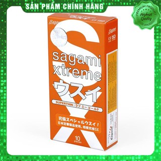 Bao cao su hộp 10 chiếc siêu mỏng ôm sát SAGAMI XTREME ORANGE
