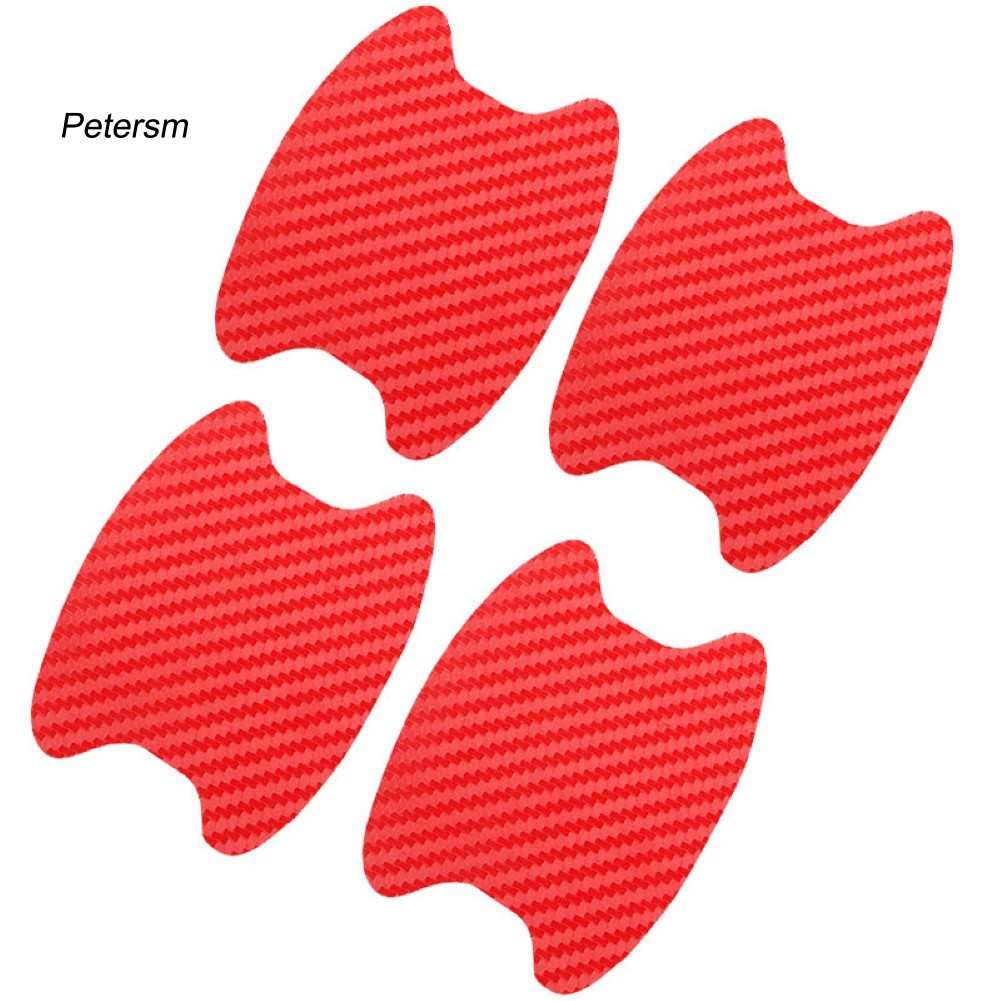 Set 4 Miếng Dán Sợi Carbon Bảo Vệ Tay Nắm Cửa Xe Hơi