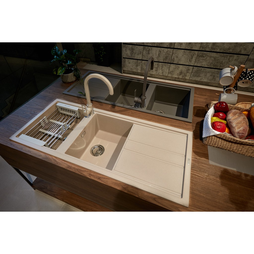 Chậu Rửa Đá Granite Nano Malloca Granite Nano - Màu kem K-50062 - Hàng chính hãng