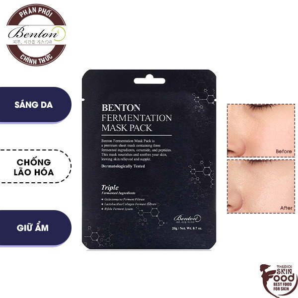 Mặt Nạ Dưỡng Sáng Da, Giúp Da Săn Chắc Với Dịch Lọc Lên Men Benton Fermentation Mask Pack 20g