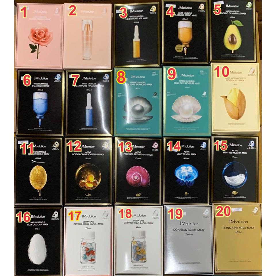 MẶT NẠ JM SOLUTION MASK  ĐỦ MÀU