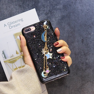 Phụ Kiện Trang Trí Ốp Điện Thoại Họa Tiết Bầu Trời Đầy Sao Phối Dây Xích Tua Rua Diy Cho Apple Oppo Huawei