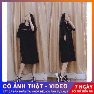 Đầm Suông Thêu Chữ 2 Mặt 🛑FREESHIP🛑Giảm 30k Khi Nhập Mã [EMILY]  Đầm Suông Tay Lửng Cao Cấp - Nhiều Màu Lựa Chọn