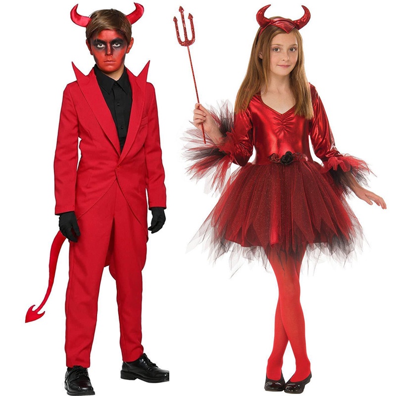 Bộ Đồ Hóa Trang Quỷ Bò Đỏ Phong Cách Halloween Dành Cho Nam Và Nữ [Có Gai Thời Gian Đặc Biệt]