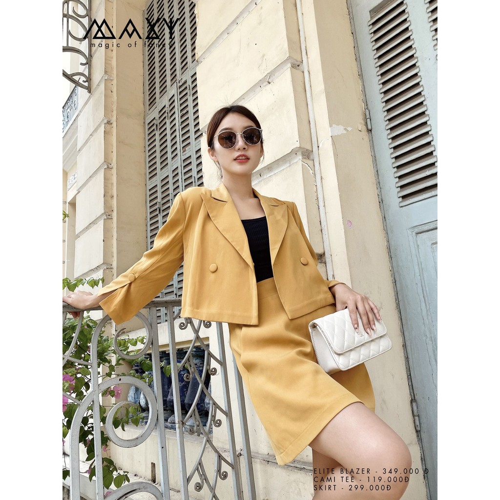 Quần váy màu vàng mustard skirt Maxy Workshop