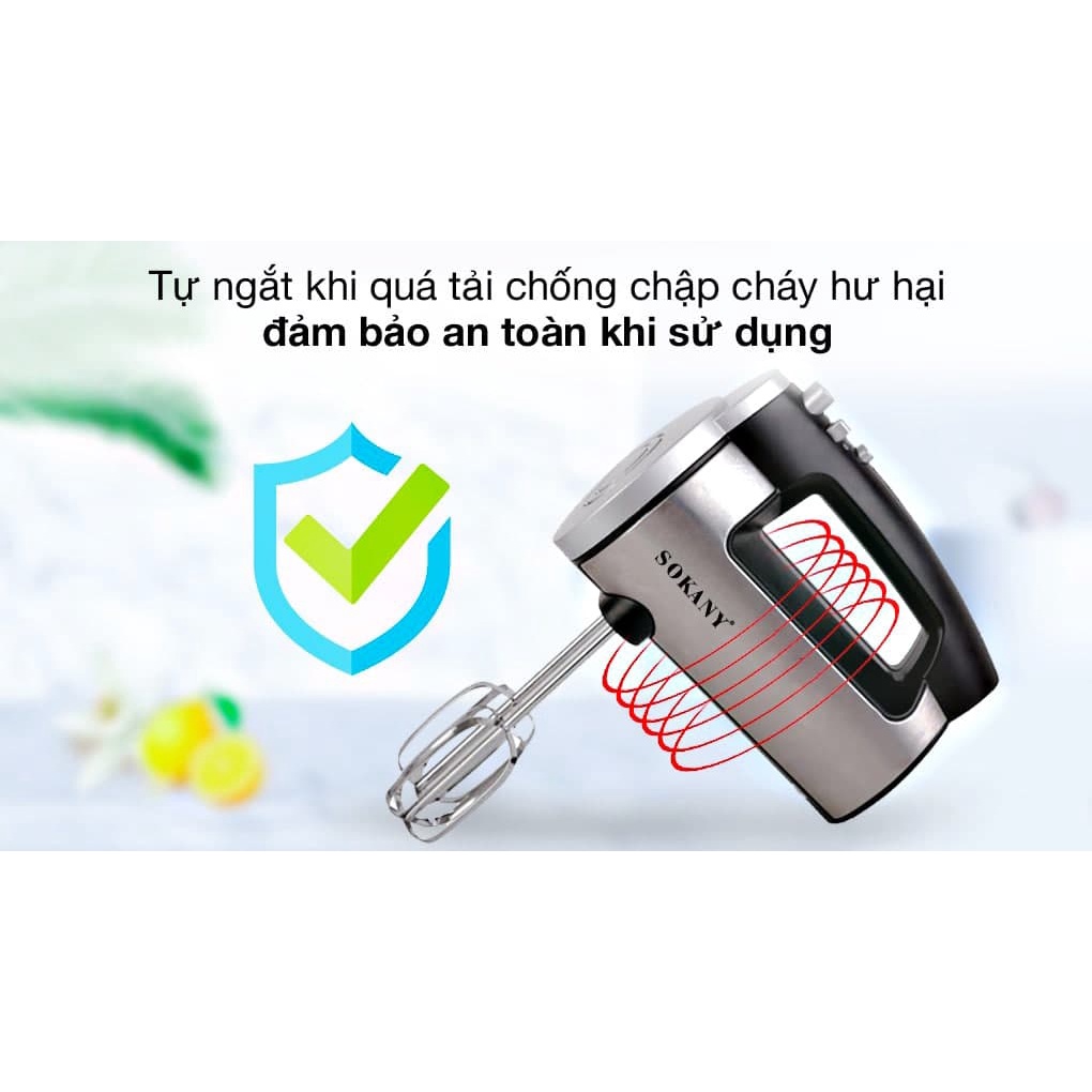 [Mã ELHA22 giảm 6% đơn 300K] Máy đánh trứng cầm tay SOKANY 800W có 5 tốc độ điều chỉnh chuyên dụng SK-6623