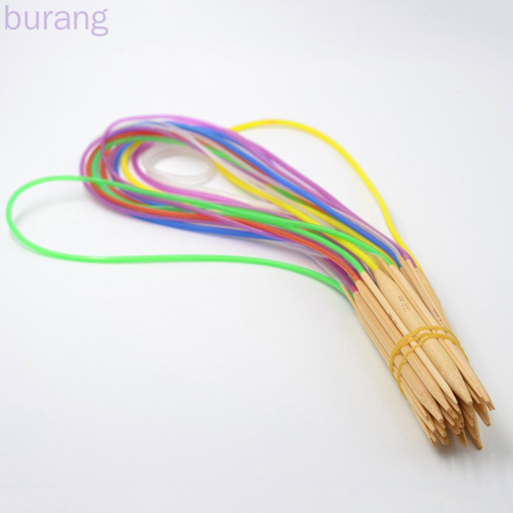 18Pcs Sewing Needles Multicolor Tube Bamboo Circular Crochet Knitting Needles Set Sewing Tools Sweater Hat Crochet Hooks Kit