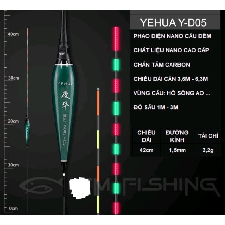 Phao điện câu Đài phao câu cá YEHUA Chống Nước Cao Cấp