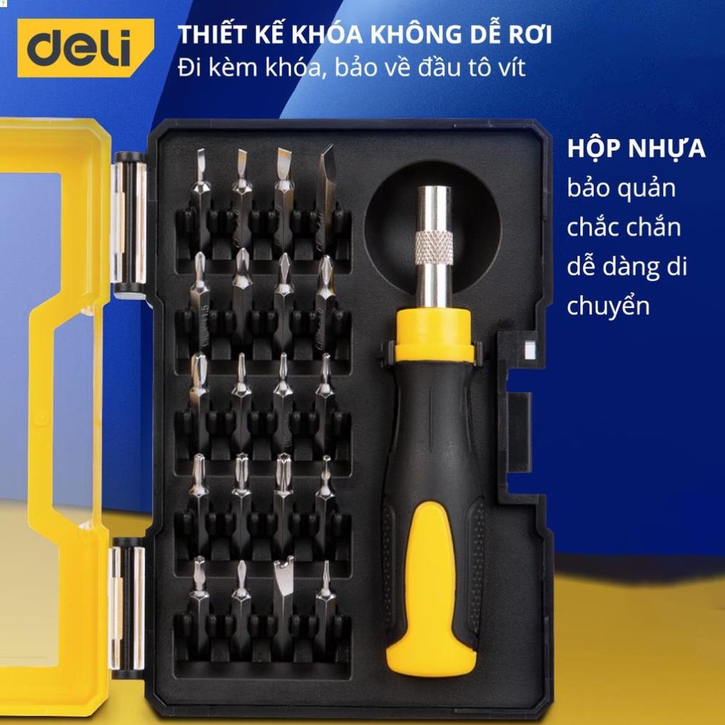 Bộ Tua Vít Sửa Chữa Đa Chức Năng Deli 20 Đầu Vít Cao Cấp - Chất Liệu Siêu Bền, Thiết Kế Gọn Nhẹ Tinh Tế - DL1021D .