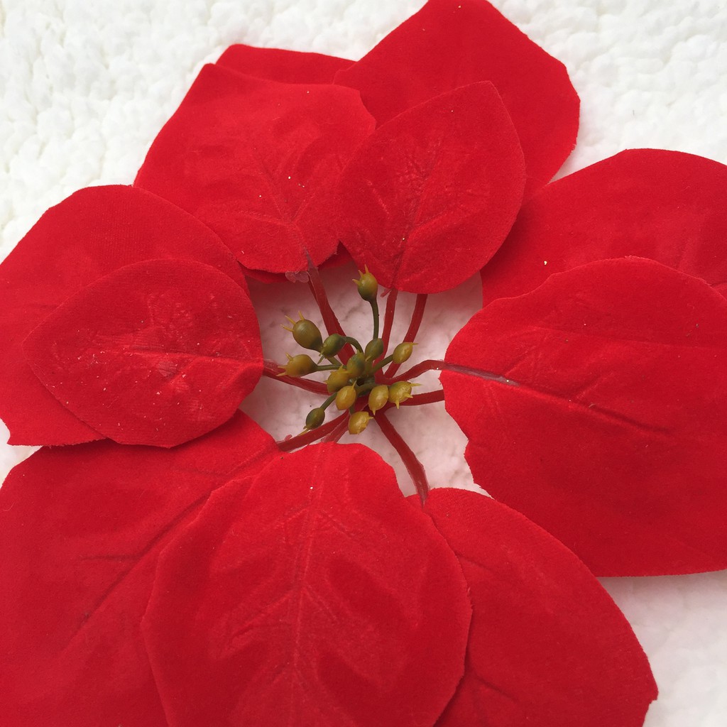 Combo 3 bông hoa trạng nguyên đỏ 18x18cm trang trí Noel Giáng sinh Năm mới