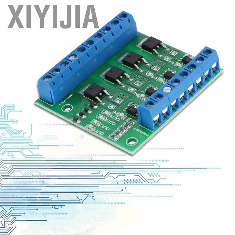 Xiyijia PWM 4CH MOS FET Module PLC Amplifier Circuit Board Driver 3-20V~3.7-27VDC