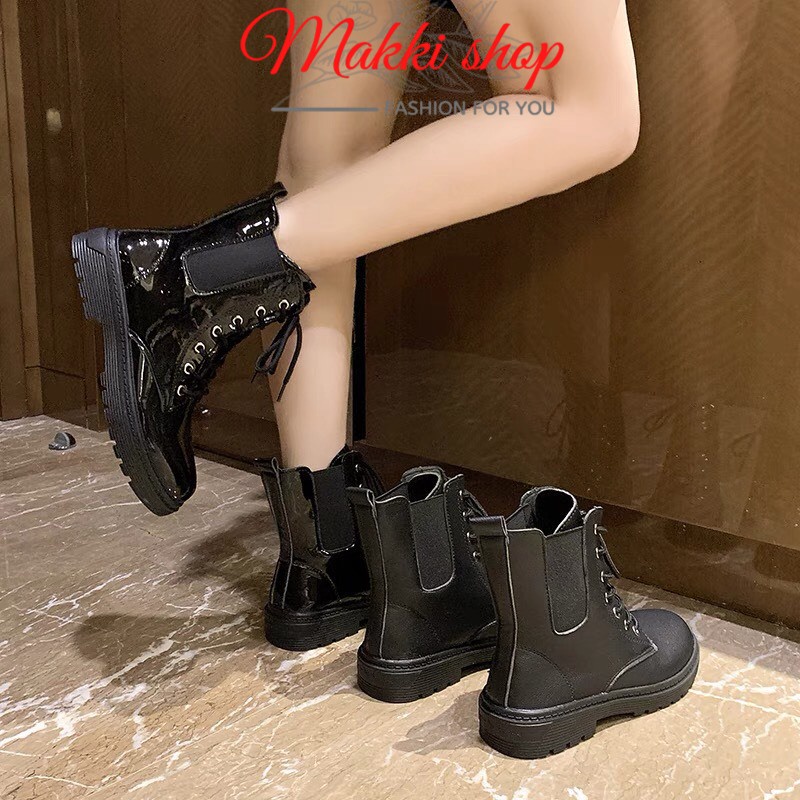 Boot nữ cao cổ chun buộc dây, giày bốt nữ thời trang cao cấp giá rẻ MAKKI SHOP TD422