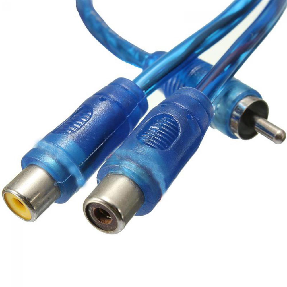 ☆YOLA☆ Hot Audio Cable New Splitter Stereo Connector Y Adapter Sale Wire  Blue Practical 1 RCA Male To 2 Female