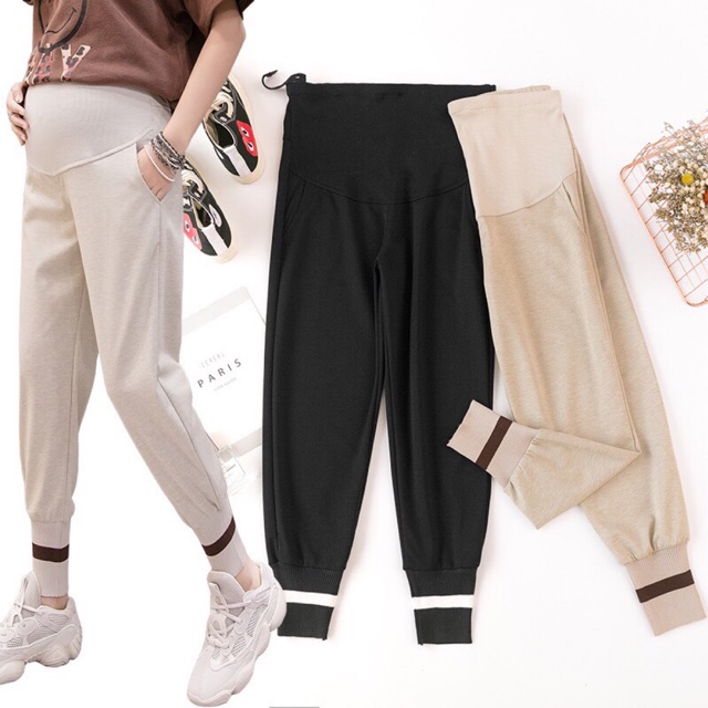 🤰🏻quần joggor năng động cho mẹ bầu- hàng quảng châu(sẵn be L-2xl)