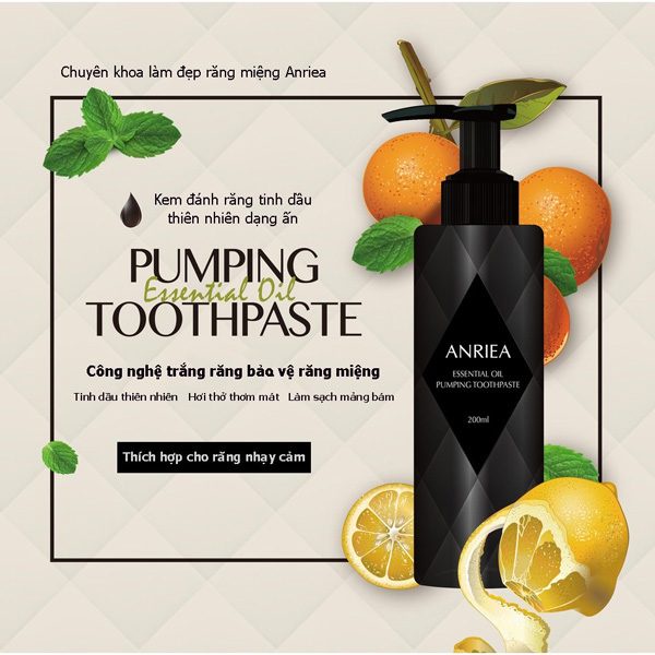 Combo chăm sóc răng miệng toàn diện Anriea đem lại nụ cười hoàn hảo - Chính hãng A02.A05.A09.A15.A13.A12