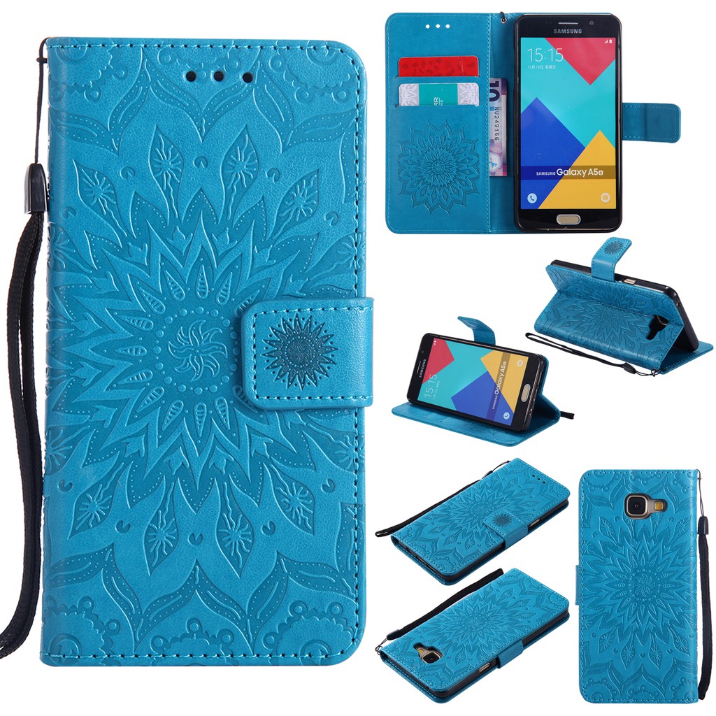 Ốp lưng lât giả da họa tiết hoa dập nổi dành cho Samsung A5 2016/A510 | BigBuy360 - bigbuy360.vn