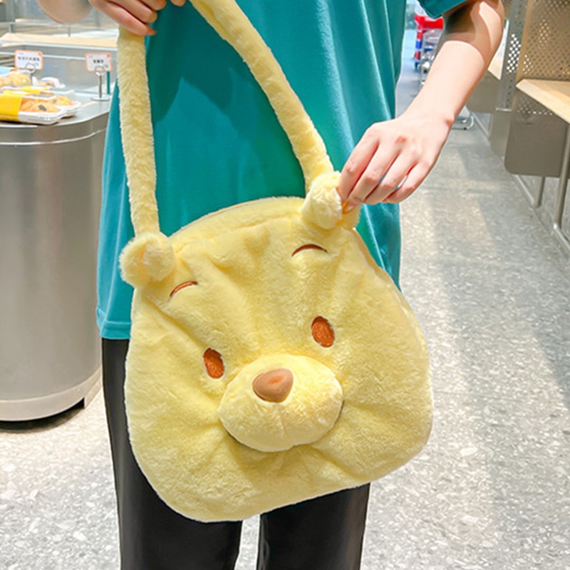Túi Tote Đeo Vai Hình Gấu Bông Màu Vàng Hoạt Hình Dễ Thương Cho Bạn Gái