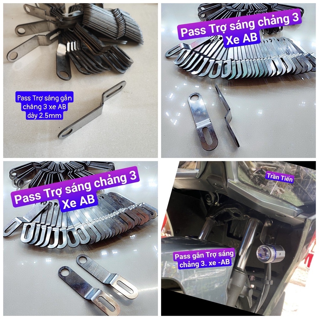 Pát Gắn Trợ Sáng XE AB chất liệu Inox 304