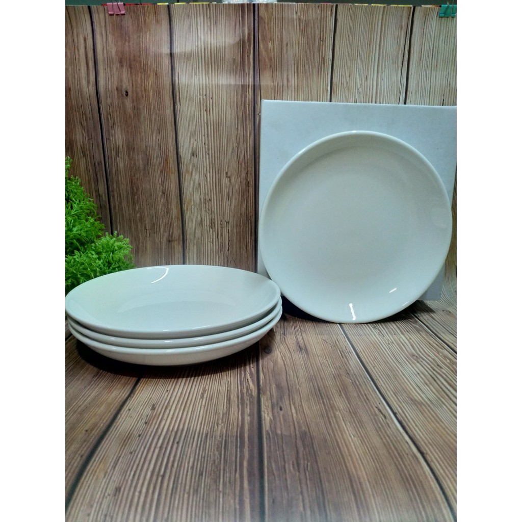 Combo 4 dĩa sứ trắng - 20cm