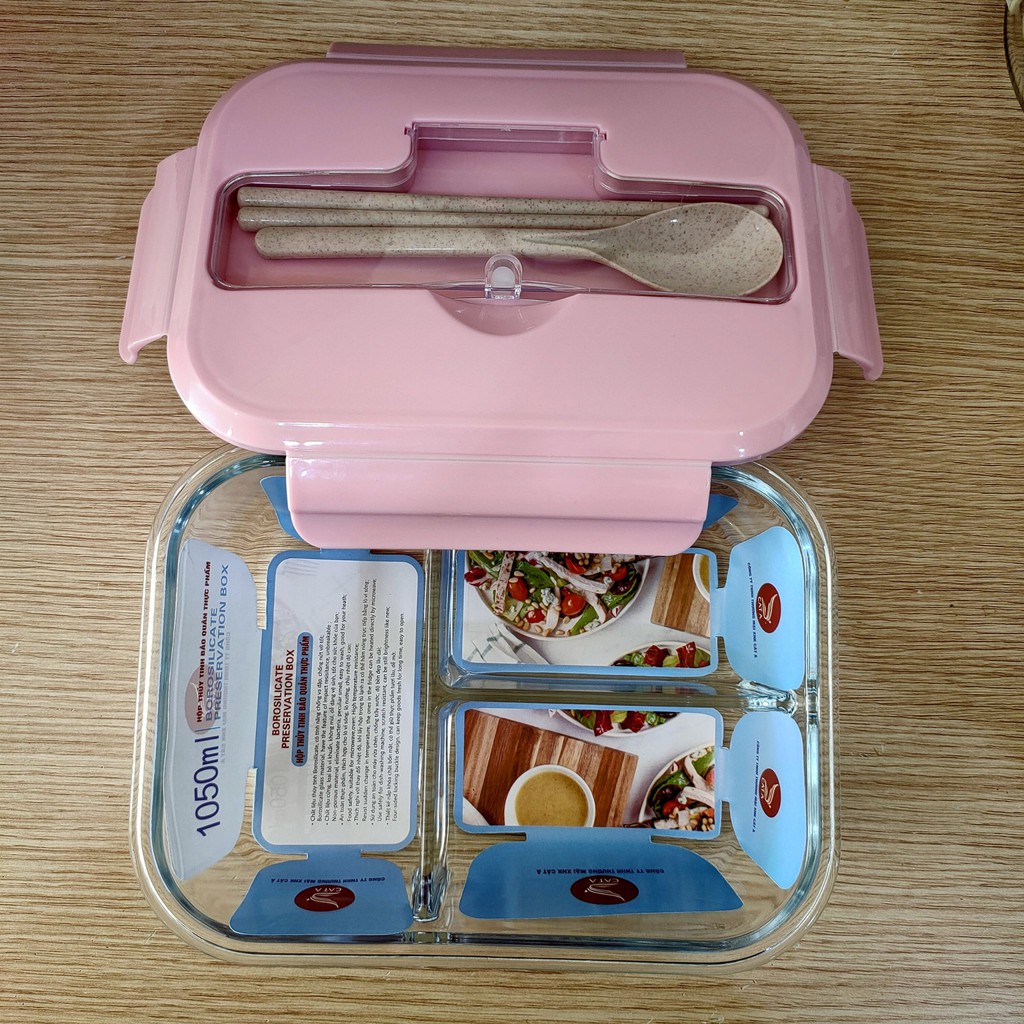 Hộp đựng thực phẩm, thức ăn - Hộp cơm thủy tinh chia ngăn tự chọn ! | BigBuy360 - bigbuy360.vn