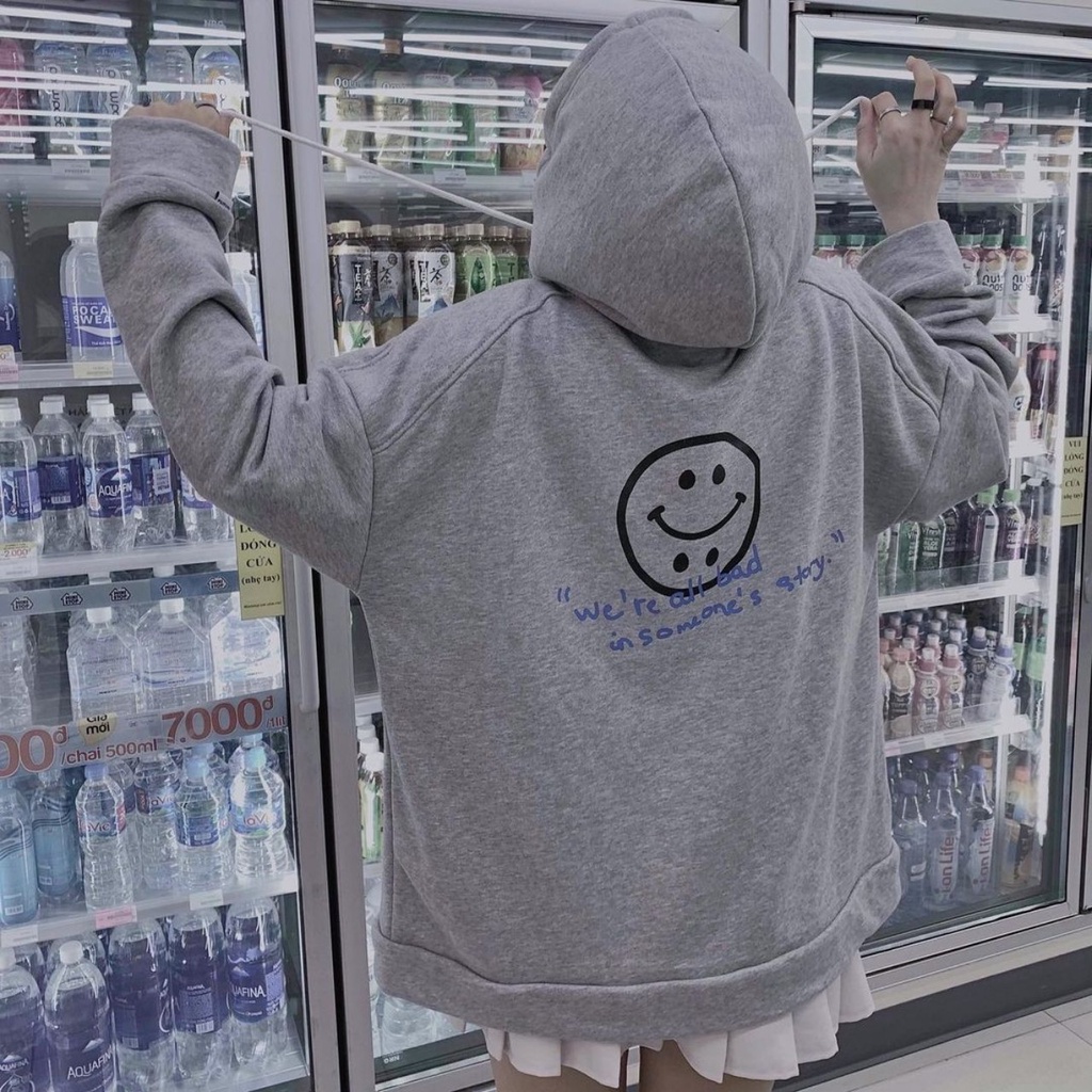 Áo Khoác Dây Kéo THOXRI Form Rộng Nỉ Bông Dày Dặn Ulzzang Unisex