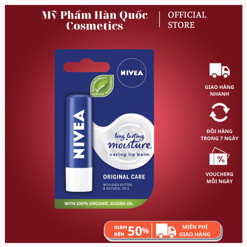 Son Dưỡng Môi Nivea Chuyên Sâu 4.8g giữ ẩm cho đôi môi mềm mại, căng bóng