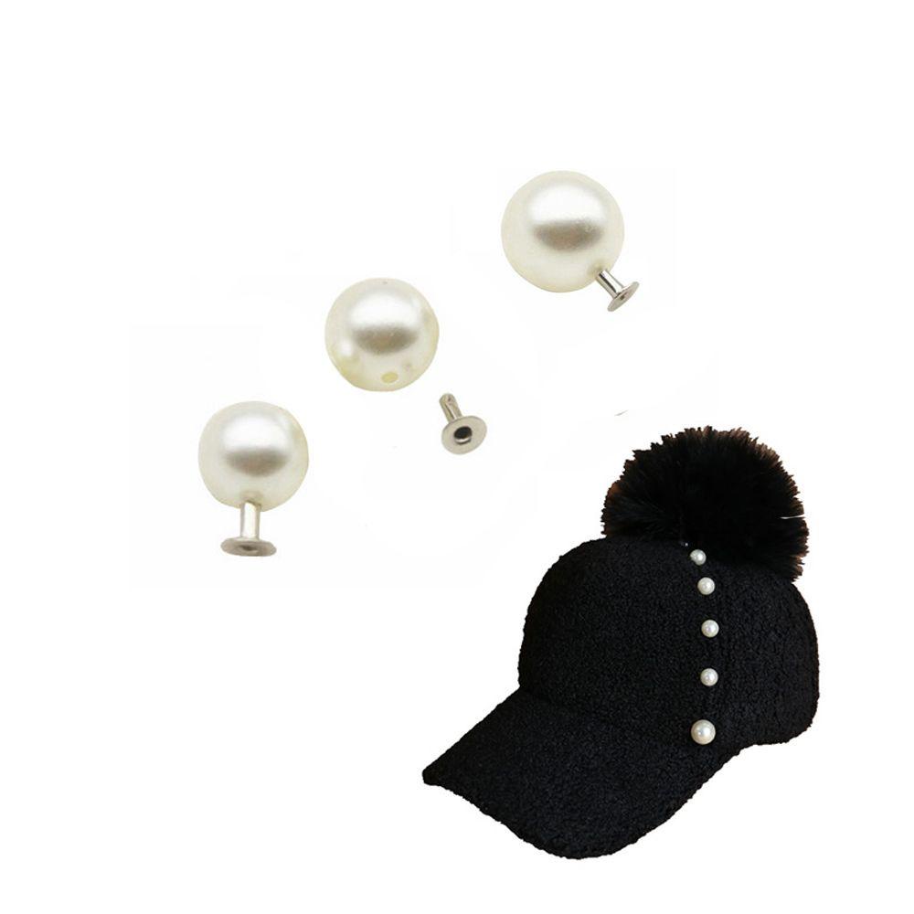 YIYU Đinh Tán Hình Tròn Đính Ngọc Trai 6mm Dùng Trang Trí Quần Áo DIY Thời Trang