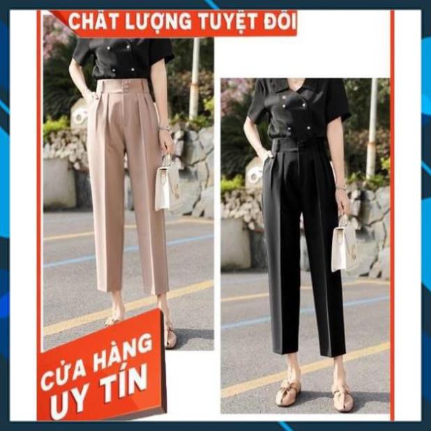Quần baggy, quần baggy nữ cạp cao 3 khuy chất tuyết mưa cao cấp tôn dáng trẻ trung năng động