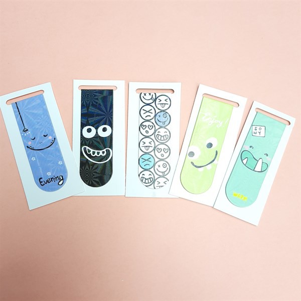 Combo 5 Bookmark Nam Châm Đánh Dấu Sách - Smile (Mẫu Ngẫu Nhiên)