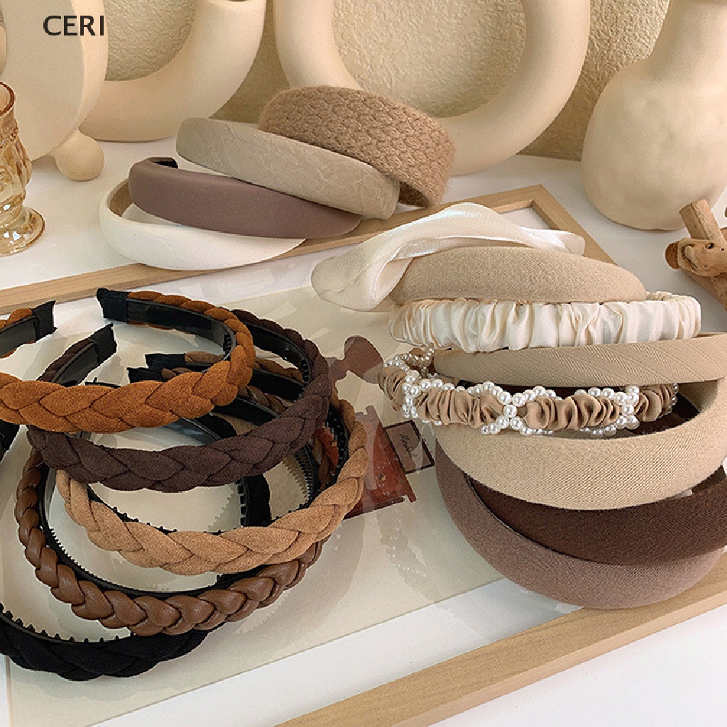 Cài tóc vải bản rộng màu trơn cho nữ/ các cô gái