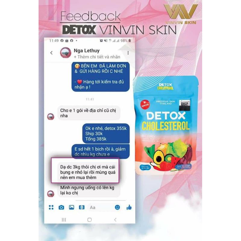 Combo Detox Khử mỡ + gel tan mỡ vinvin skin